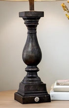 Load image into Gallery viewer, Black Distressed Lamp with USB Port