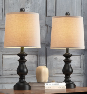 Set Of Two Exquisite Black Lamps