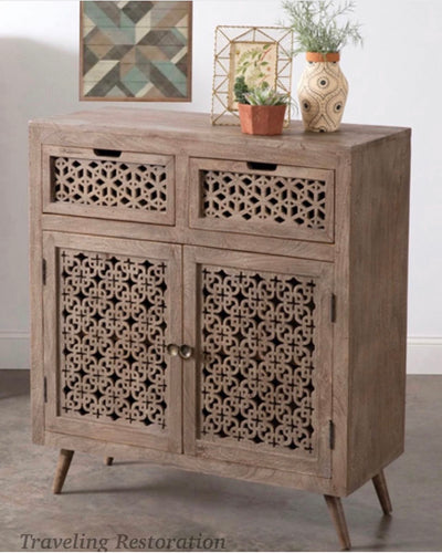 Stylish 2-Door 2-Drawer Cabinet