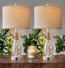 Load image into Gallery viewer, Boho Style Glass Lamps ~ Set of 2