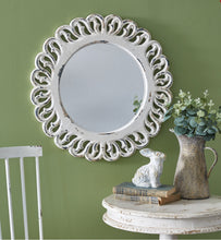 Load image into Gallery viewer, White Distressed Decorative Mirror