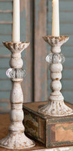 Load image into Gallery viewer, Set of 2 Distressed Taper Holders