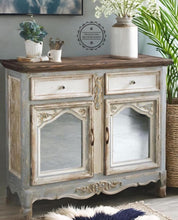 Load image into Gallery viewer, Stylish Distressed Mirrored Buffet