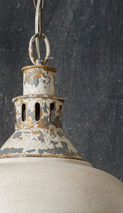 Distressed White Barn Pendant Light