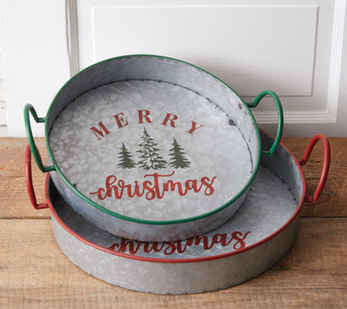 “Be Merry” Set of 2 Christmas Trays