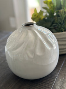 Ceramic White Distressed Vase / Jug