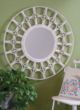 Load image into Gallery viewer, Large Boho Style Rattan Mirror