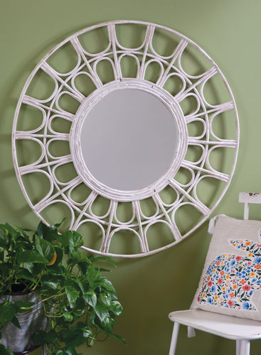 Large Boho Style Rattan Mirror