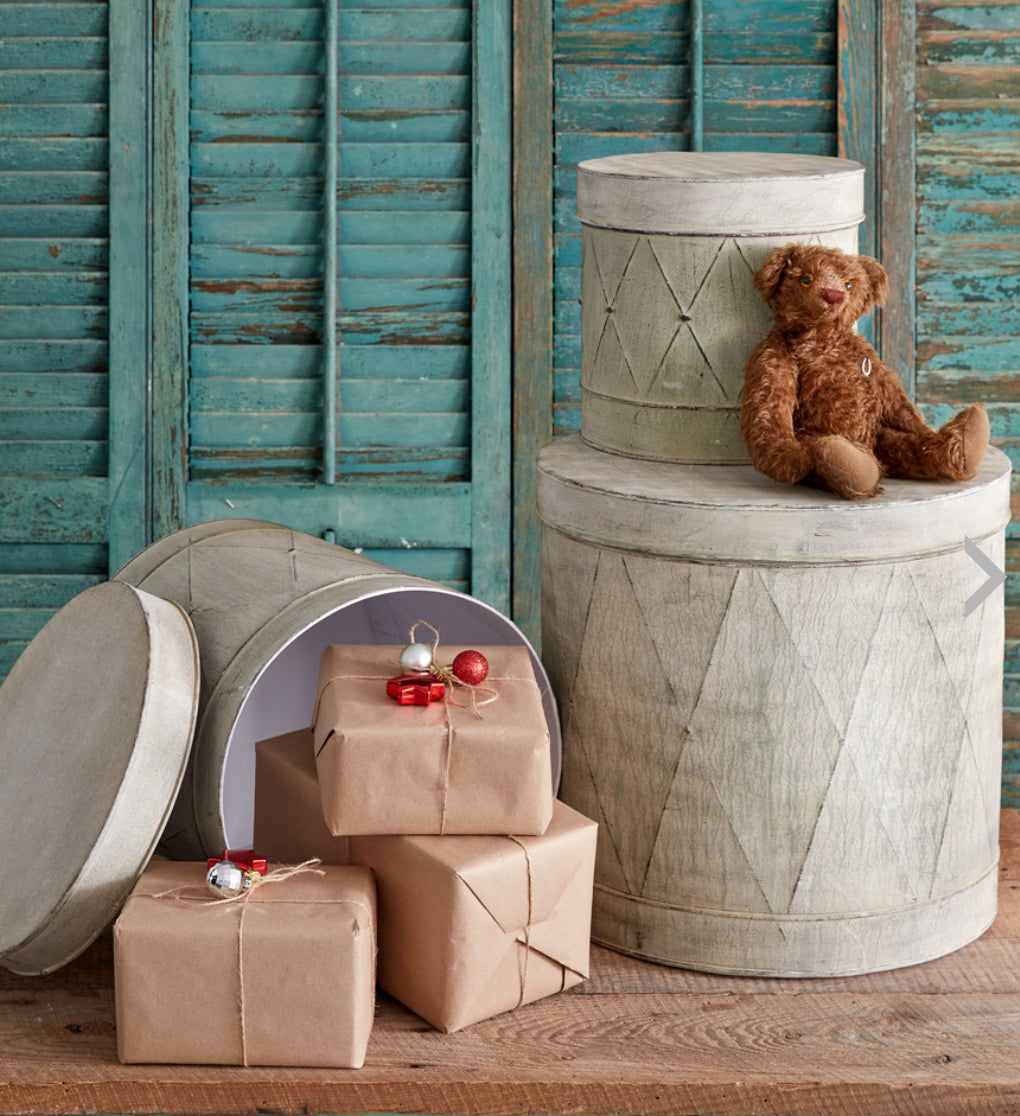 Set of 3 Metal Drum Storage Tins