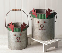 Load image into Gallery viewer, Set of Reindeer Christmas Tins