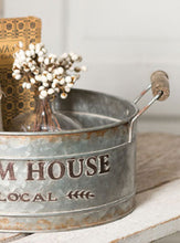 Load image into Gallery viewer, Farmhouse Galvanized Round Bin ~ Tray