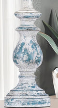 Load image into Gallery viewer, Distressed Turquoise and White ~ Set of Two Lamps