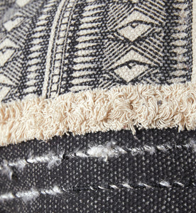 Blue Pattered Boho Style Pouf