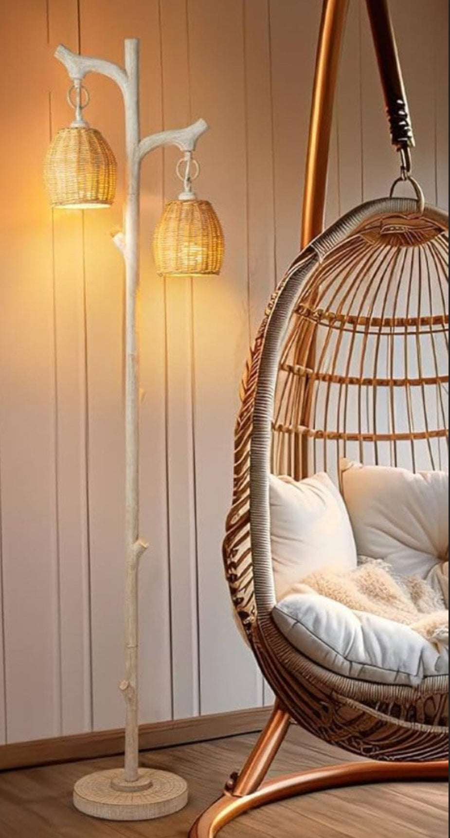 Distressed Farmhouse Tree Floor Lamp
