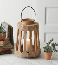 Load image into Gallery viewer, Wooden BoHo Style Distressed Lantern