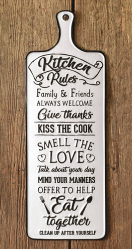 Kitchen Rules Metal Sign