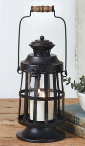 Island Candle Black Metal Lantern