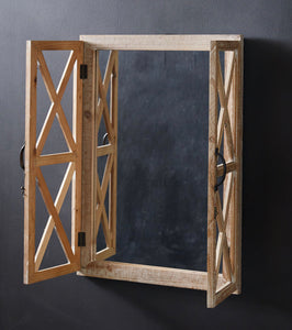 Window Shutter Mirror with Distressed Wood Frame