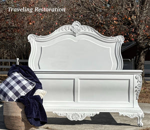 “Luxury and Comfort” White Queen Bed Frame