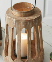 Load image into Gallery viewer, Wooden BoHo Style Distressed Lantern