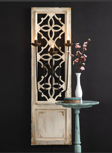 French Country Distressed Door Wall Sconce