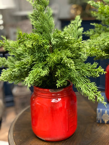 Red Mason Jar Arrangement