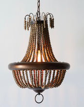 Load image into Gallery viewer, Beaded Wood Pendant Light