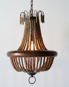 Beaded Wood Pendant Light